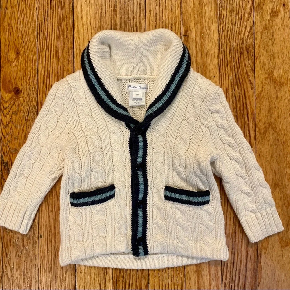 Ralph Lauren baby boy shawl sweater 6m